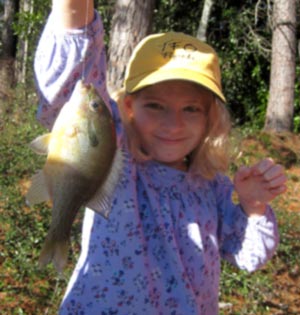 Allison with a big bream - first of many...