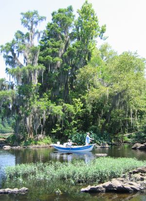 Driftboat fishing the Coosa River in Alabama