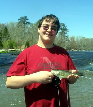 Matt with a Flint River shoal bass
